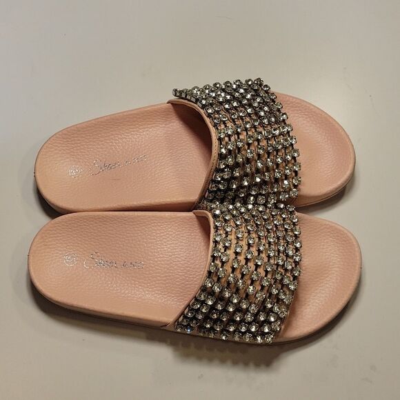 BRAND NEW HERSTYLE CHEERFUL RHINESTONES EMBELLISHMENTS SLIDES SANDAL - Picture 7 of 16